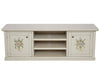 MOBILI 2G - Porta tv 2 ante legno shabby bianco decori 160x46x56