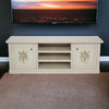 MOBILI 2G - Porta tv 2 ante legno shabby bianco decori 160x46x56