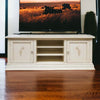 MOBILI 2G - Porta tv 2 ante legno shabby avorio decori 160x46x56