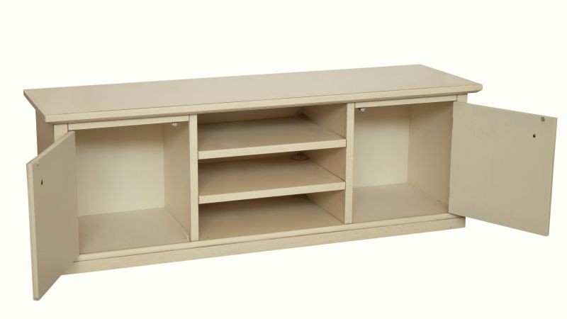 MOBILI 2G - Porta tv 2 ante legno shabby avorio decori 160x46x56
