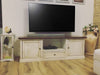 MOBILI 2G - Porta tv 2 ante legno shabby bianco anticato noce 160x46x56