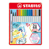 Scatola Metallo 15 Pennarelli Pen 68 Brush Stabilo