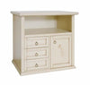 MOBILI 2G - Porta tv 1 anta 3 cassetti legno shabby avorio patinato 84x40x80