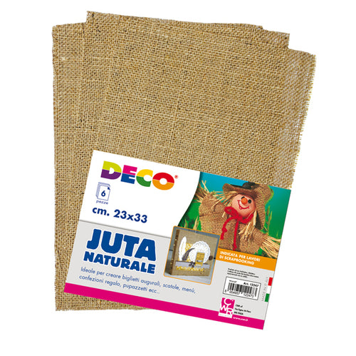 Conf. 6 Pezzi Juta Naturale 23X33Cm 12247 Deco