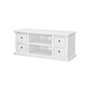 MOBILI 2G - Porta tv 4 cassetti 2 vani a giorno shabby bianco 120x50x53