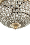 Biscottini Lampadario in fusione di ottone e gemme in cristallo