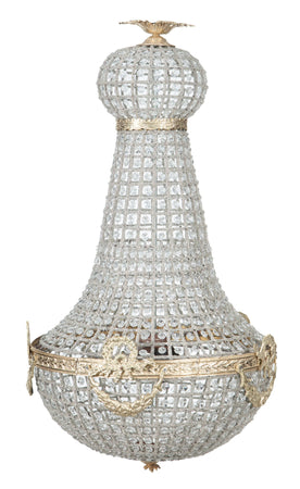 Biscottini Biscottini Lampadario Ottone Cristallo Diametro 50x100 Lusso Design Artigianale