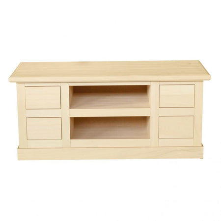 MOBILI 2G - Porta tv 4 cassetti shabby bianco anticato e noce 120x50x53