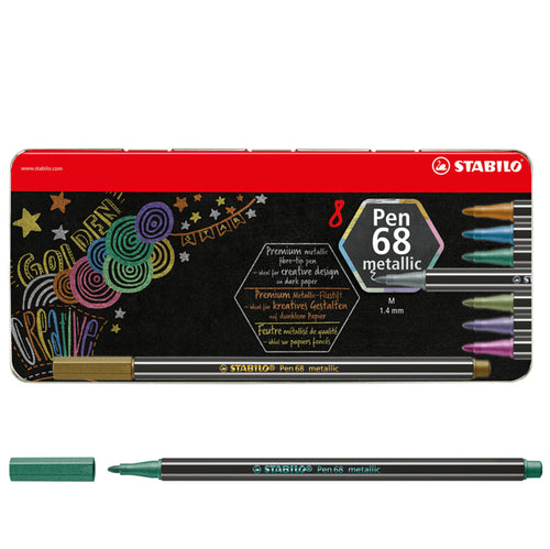 Scatola Metallo Da 8 Pz. Pen 68 Metallic Stabilo