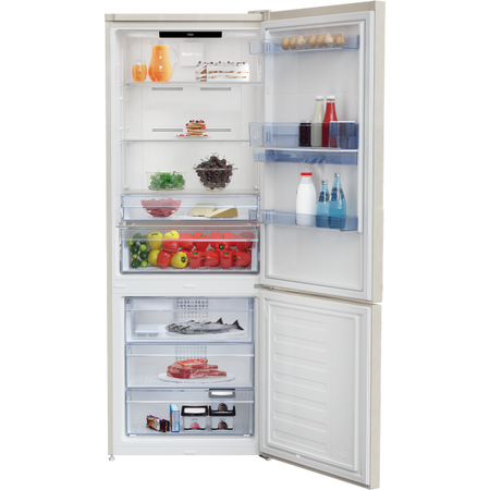 Beko Frigo Combinato 560lt A++/e No Frost 70cm Sabbia Rcne560e40dbn