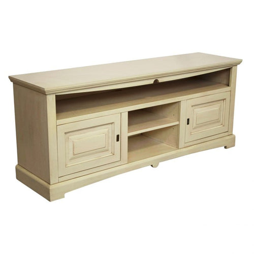 MOBILI 2G - Mobile porta tv goccia legno shabby avorio anticato 170x46x69
