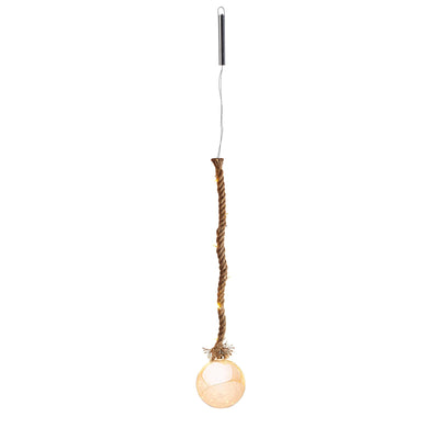 Lampadina a led Ø 15 cm effetto vintage con corda in juta a Batteria