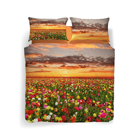Copripiumino Flowering Fields ! Caleffi By Carmassi Completo in  Cotone, Prati Fioriti e Sogni di Primavera