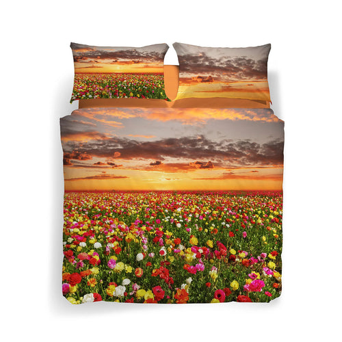 Copripiumino Flowering Fields ! Caleffi By Carmassi Completo in  Cotone, Prati Fioriti e Sogni di Primavera