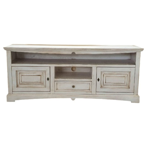 MOBILI 2G - Mobile porta tv goccia shabby legno bianco anticato 170x46x69