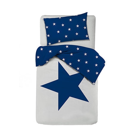 Set copripiumino federe letto 100% cotone stampa digitale STELLA BLU/STELLINE