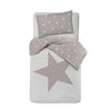 Set copripiumino federe letto 100% cotone stampa digitale STELLA ROSA/STELLINE