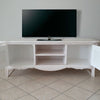 MOBILI 2G - Porta tv legno shabby bianco anticato decori 160X50X61 (3084)