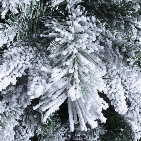 Albero di natale innevato "Dresda" Slim in PE Real touch + PP Effetto Aghi di PIno PVC + Flock