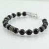 Bracciale portafortuna Su Coccu sfere onice e filigrana d'argento 8 mm