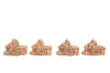 Biscottini Set 4 Piedini TESTA DI LEONE sottovaso per vasi in Terracotta Toscana 100% Made In Italy interamente Lavorata a Mano