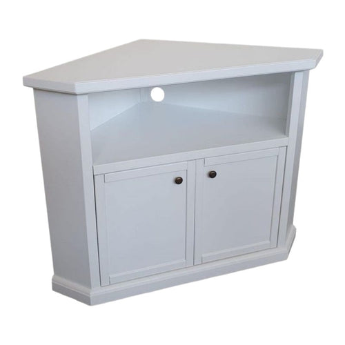 MOBILI 2G - Mobile porta tv angolo 2 Ante Legno shabby bianco 72X63X80