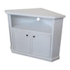 MOBILI 2G - Mobile porta tv angolo 2 Ante Legno shabby bianco 72X63X80