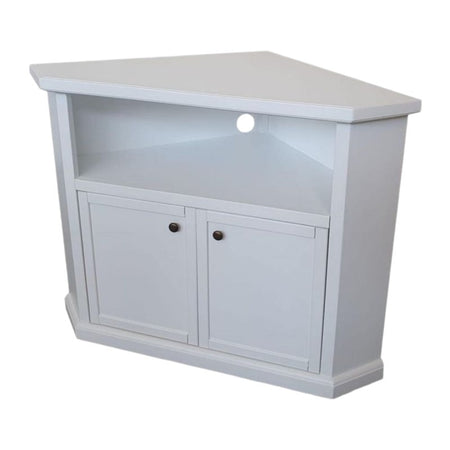 MOBILI 2G - Mobile porta tv angolo 2 Ante Legno shabby bianco 72X63X80