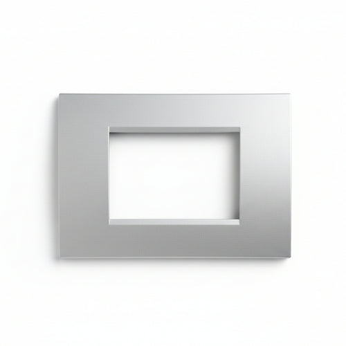 PLACCA CROMO SATINATO CHIARO IN ABS PER SCATOLE RETTANGOLARI SERIE SOFT