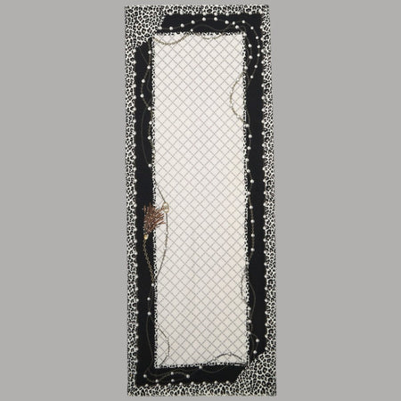 Liu Jo sciarpa nera animalier 70X180 2F5081T0300