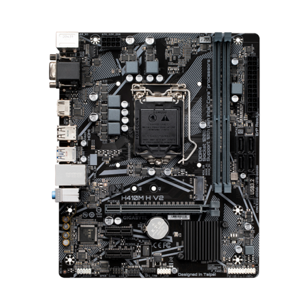 GIGABYTE H410M H V2 Scheda madre - Supporta processori Intel Core 10th CPUs, up to 2933MHz DDR4, 1xPCIe 3.0 M.2, GbE LAN, USB 3.2 Gen 1 (GIGABYTE 1200 H410M H V2 M-ATX)