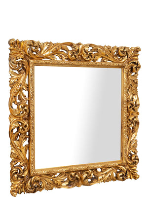 Biscottini SPECCHIERA DA PARETE IN LEGNO FINITURA FOGLIA ORO ANTICATO MADE IN ITALY