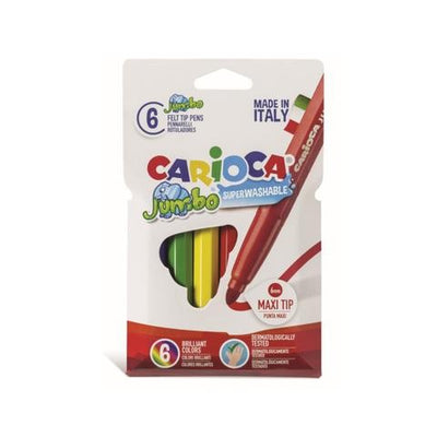 Carioca, Pennarelli Jumbo Colorati per Bambini Super Lavabili 6 Colori