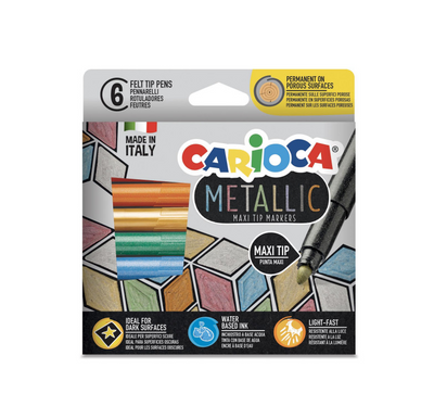 Carioca, Pennarelli Metallic Punta Maxi, 6 pz