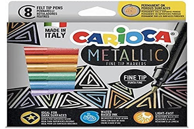 Carioca, Pennarelli Metallic punta Fine, 8 pz