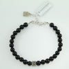 Bracciale portafortuna Su Coccu sfere onice e filigrana d'argento 6 mm