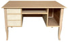 MOBILI 2G - Scrivania classica 3 cassetti porta pc in Legno grezzo 130x75x81