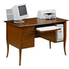 MOBILI 2G - Scrivania classica 3 cassetti porta pc in Legno grezzo 130x75x81