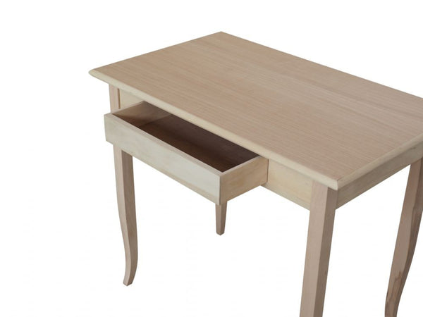 MOBILI 2G - Scrivania classica 1 cassetto in Legno grezzo 90x50x78