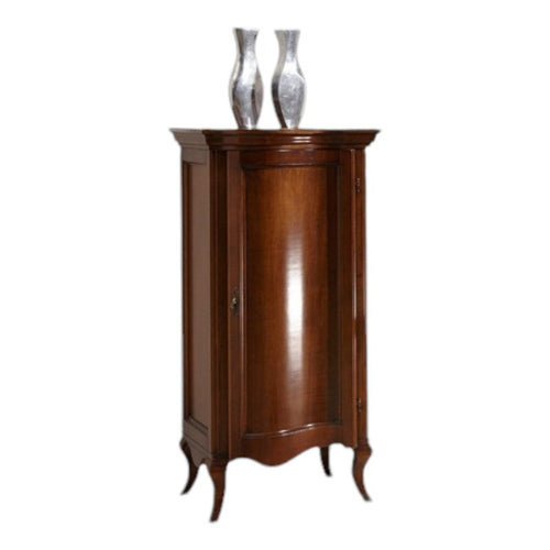 MOBILI 2G - Vetrina 1 anta classica Legno massello tinta noce 51X44X108