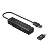 HUB USB 3.0 4 PORTE BK 4*USB A + ADATT.USB C (ALLUMINIO)
