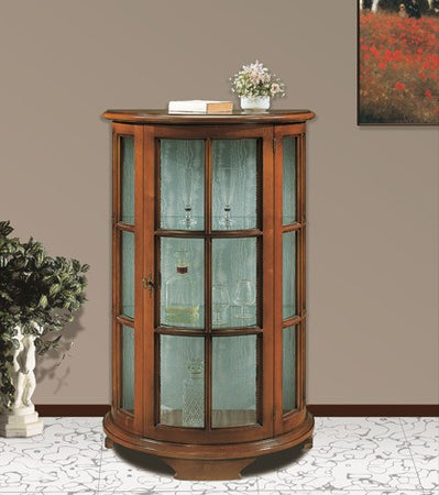 MOBILI 2G - Vetrina classica vetro curvo Legno tinta noce 74X42X112