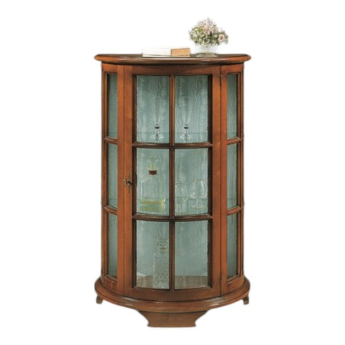 MOBILI 2G - Vetrina classica vetro curvo Legno tinta noce 74X42X112