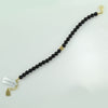 Bracciale portafortuna Su Coccu sfere onice e filigrana d'argento dorato 6 mm