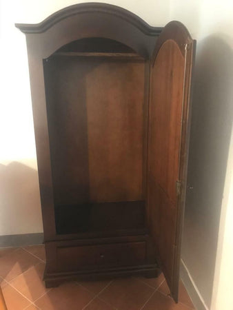 Armadio arte povera 1 porta legno noce foglia oro 96x56x196H