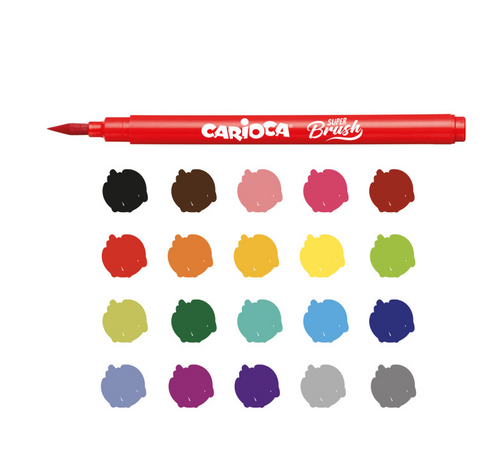 Carioca, Pennarelli Super Brush, 20 Pezzi