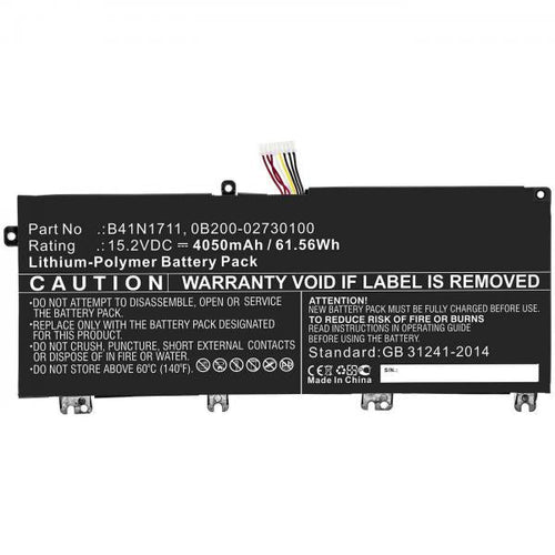 CoreParts MBXAS-BA0230 ricambio per laptop Batteria (Laptop Battery for Asus - 63.08Wh Li-Pol 15.2V 4150mAh - Black 61.56Wh Li-Pol 15.2V 4050mAh Black for Asus Notebook, Laptop - Warranty: 12M)