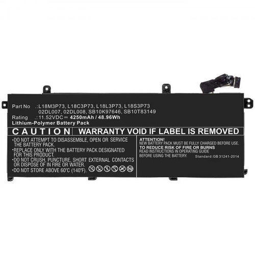 CoreParts MBXLE-BA0257 ricambio per laptop Batteria (Laptop Battery for Lenovo - 48.96Wh Li-Pol 11.52V 4250mAh - Black 48.96Wh Li-Pol 11.52V 4250mAh Black for Lenovo Notebook, Laptop ThinkPad - Warra