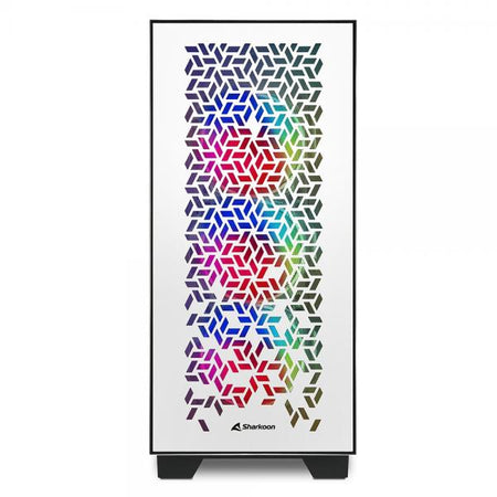 Case Sharkoon ELITE SHARK CA300H - Atx, Micro Atx - Alimentatore NON presente - 2 porte USB frontali, audio in/out - 3x Ventole 120mm. RGB - Mid Tower ATX - Bianco