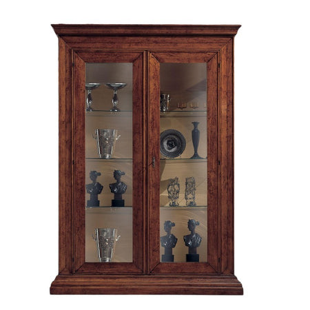 MOBILI 2G - Vetrina 2 ante classica Legno noce bassano 154X50X214